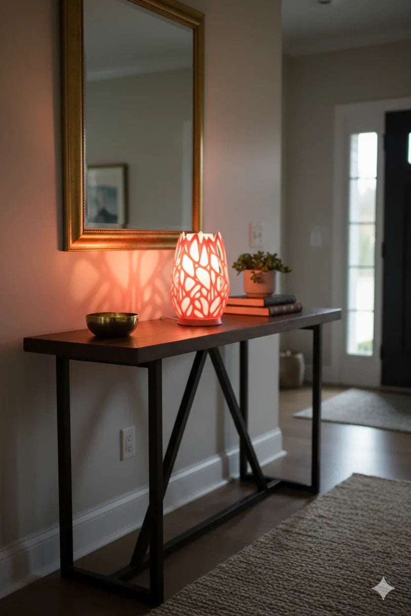 Void Bloom lamp, 3D printed floral design radiating warm and calming light | Void Bloom lamp, 3D printed floral design radiating warm and calming light