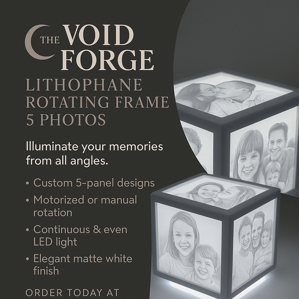 Void Litho Rota 5 Photos - Lampe Lithophane Rotative 3D | Fait au Canada